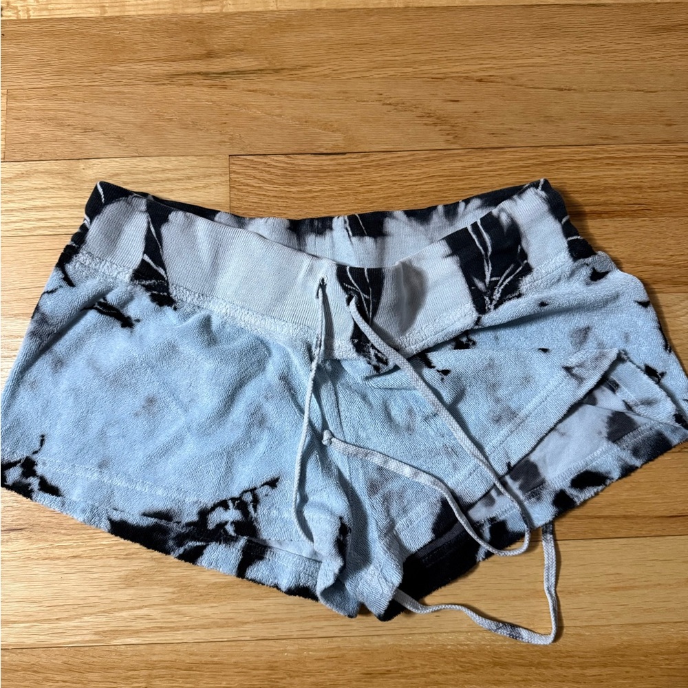 Hard Tail Black and Blue Tie-Dye low rise Terry Shorts